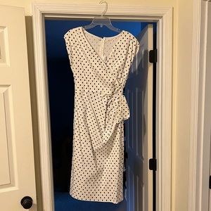 Stop Staring white with black polka dot and cap sleeves dress size L